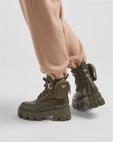 prada open toe heels boots|prada combat boots with pouches.